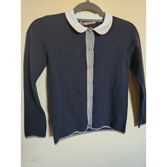 NWT MARNI‎ Cardigan Button Tops Navy 10 Preppy Retail $950 - Picture 1 of 10
